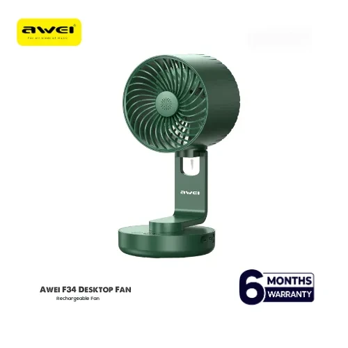 Awei F34 Strong Wind Air Circulation Wide Angle Night Lamp Fan